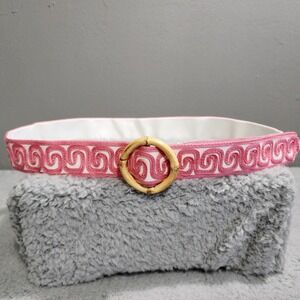 J.‎ McLaughlinGray Pink Cloth Belt Bamboo Buckle Size Medium Dressy Preppy